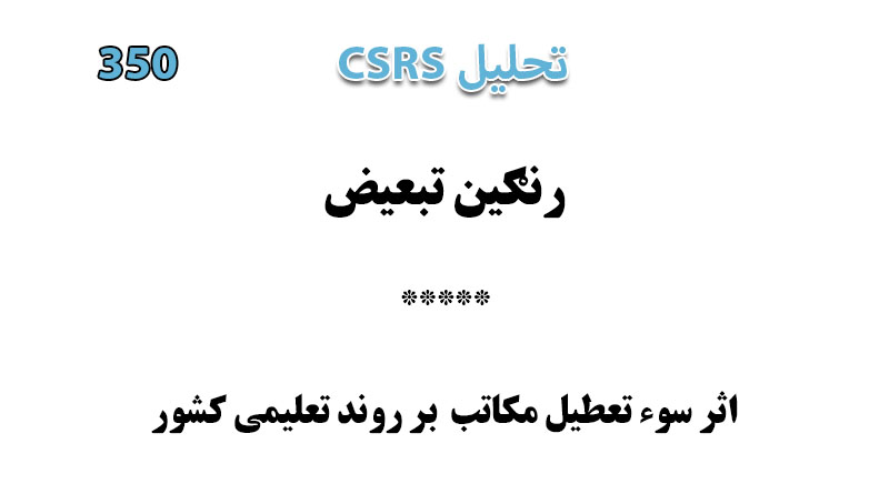 تحليل CSRS – شماره:‌ ۳۵۰ (۲۹ جوزا ۱۳۹۹ هـ ش)